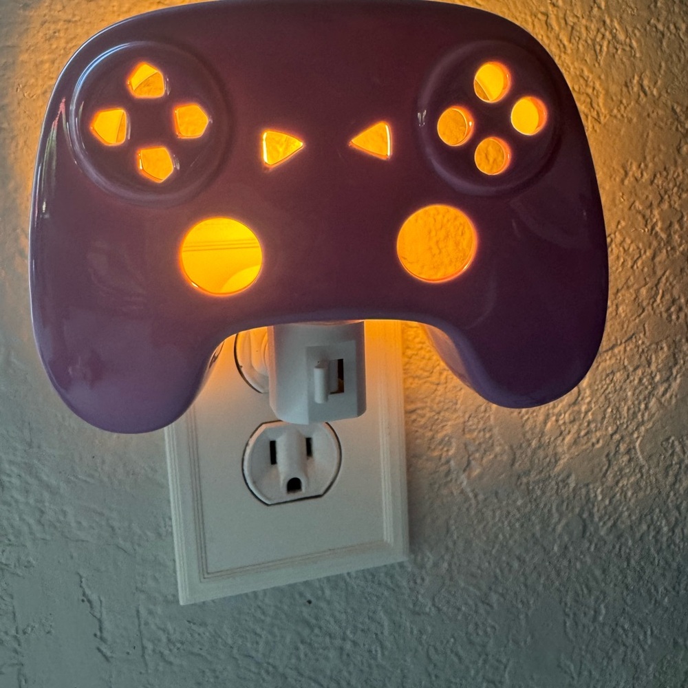 Purple Game Controller Night Light - Plug-In Accent Light